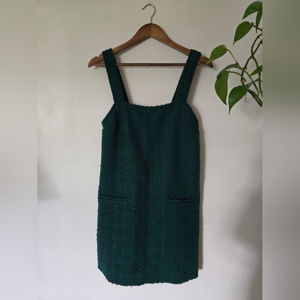 Abercrombie & Fitch Size Small Womens Green Tweed Jumper Dress Sleeveless, Lined